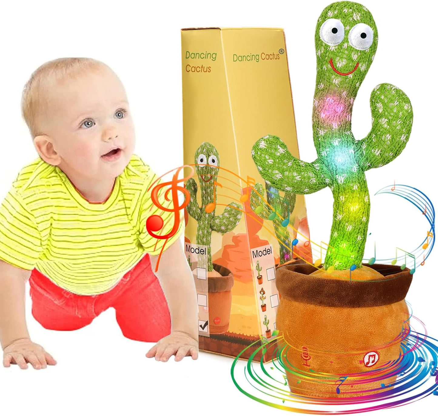 Dancing Cactus Baby Toy – Talking, Singing, Repeating Plush Toy with LED Lights | Interactive Musical Toy