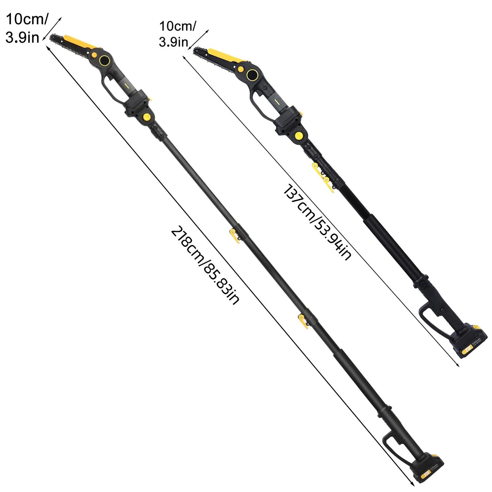 2-In-1 Cordless Pole Saw & Mini Chainsaw, Brushless Electric Chain Saw with 2 X 2.0Ah Battery, 4.9-7.5Ft Adjustable Pole Saw