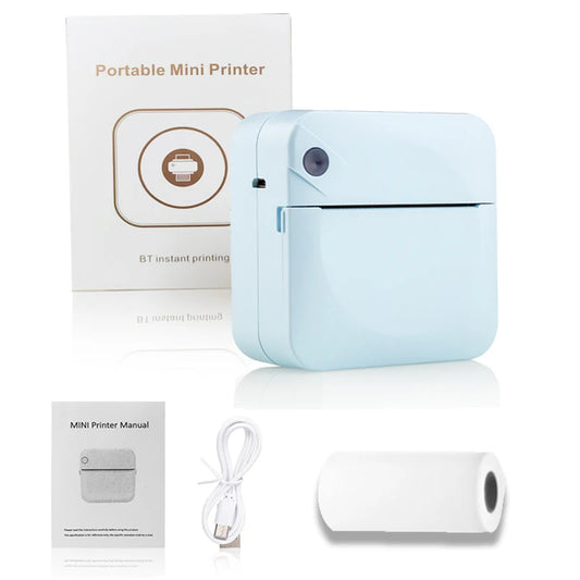 Compact Wireless Thermal Printer – Portable Inkless Sticker & Label Maker, Pocket-Sized Photo Printer with Self-Adhesive Printing