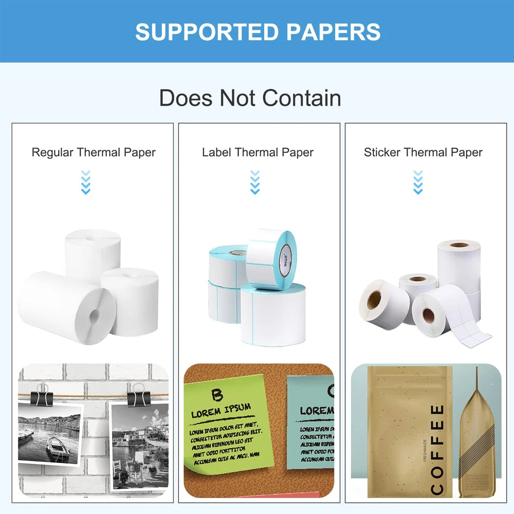 Compact Wireless Thermal Printer – Portable Inkless Sticker & Label Maker, Pocket-Sized Photo Printer with Self-Adhesive Printing