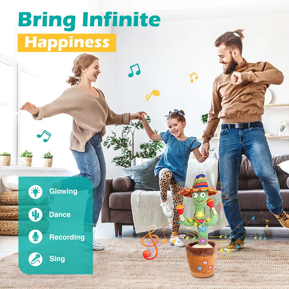 Talking Cactus Baby Toy Dancing Cactus Repeats What You Say for Kids with English Songs Dancing Toy for Gift Toddle Girls Boys