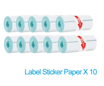Mini Hot Pocket Printer,Ink Free Sticker Printer, Mini Pocket Printer with 13 Rolls of Hot Paper,Ios Android Application