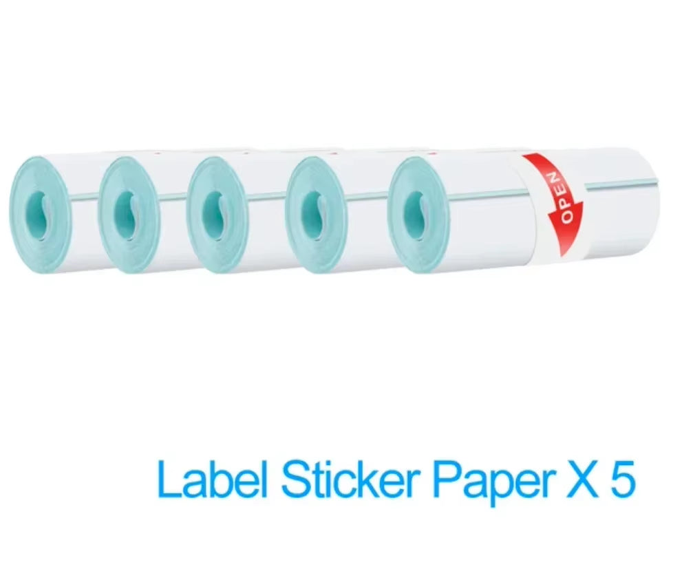 Mini Hot Pocket Printer,Ink Free Sticker Printer, Mini Pocket Printer with 13 Rolls of Hot Paper,Ios Android Application
