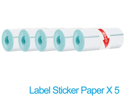 Mini Hot Pocket Printer,Ink Free Sticker Printer, Mini Pocket Printer with 13 Rolls of Hot Paper,Ios Android Application