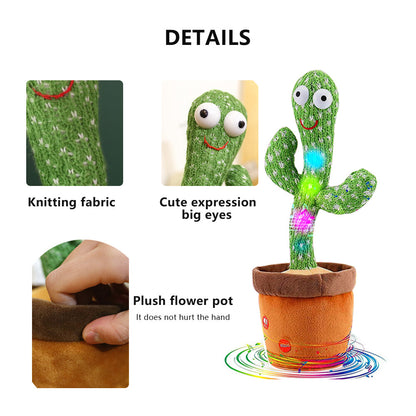 Electronic Dancing Cactus Plush Toy – Animated Singing & Recording Doll, Fun Novelty Gift 