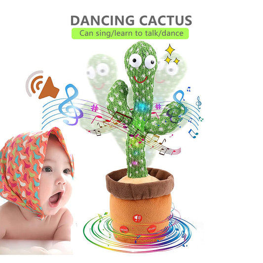 Electronic Dancing Cactus Plush Toy – Animated Singing & Recording Doll, Fun Novelty Gift 